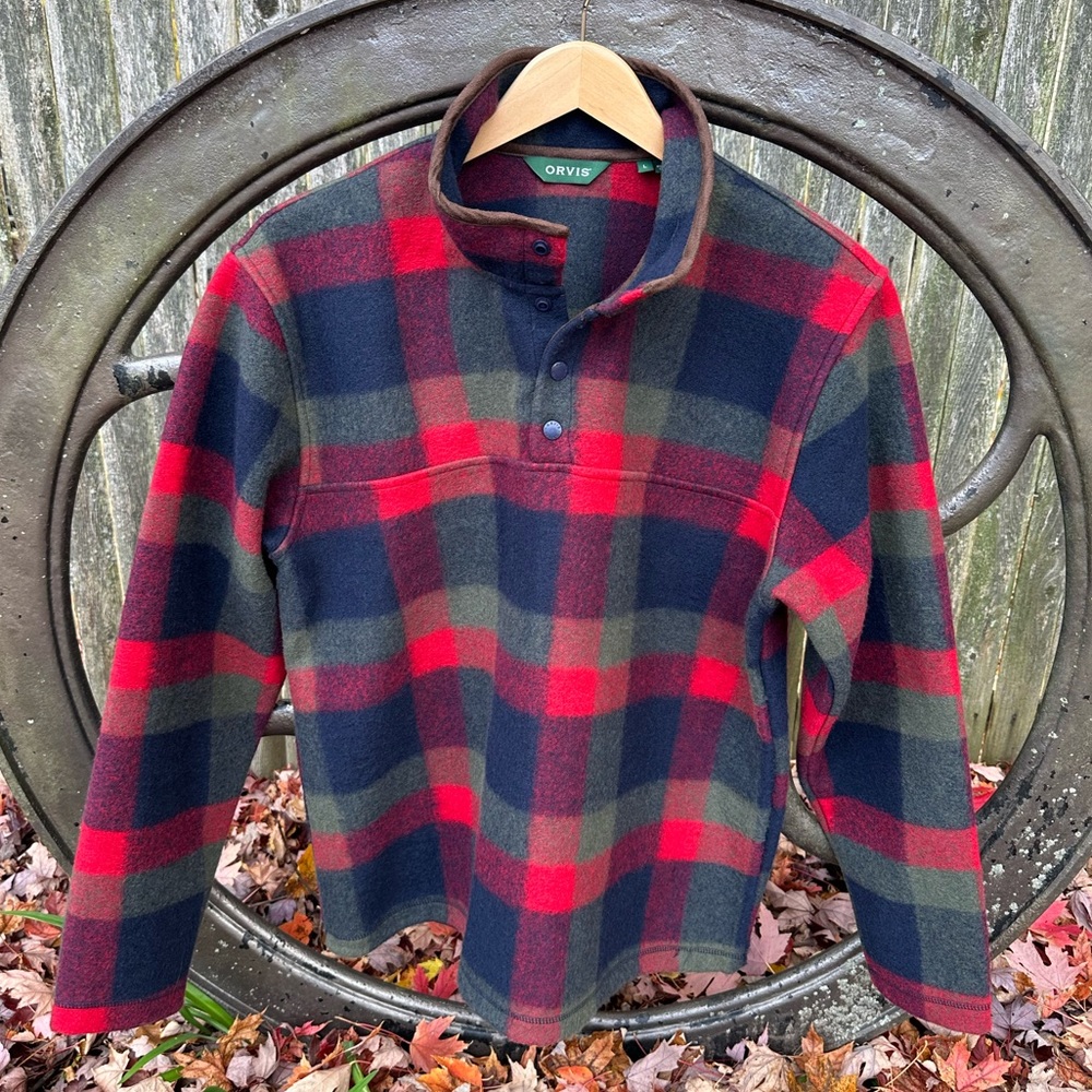 Orvis Men’s Green Mountain Snap-Neck Fleece (Buffalo Check) - Picture 2 of 13